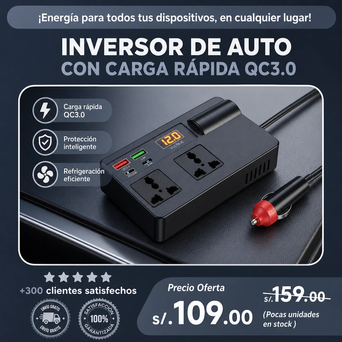 INVERSOR PARA AUTO 7 EN 1