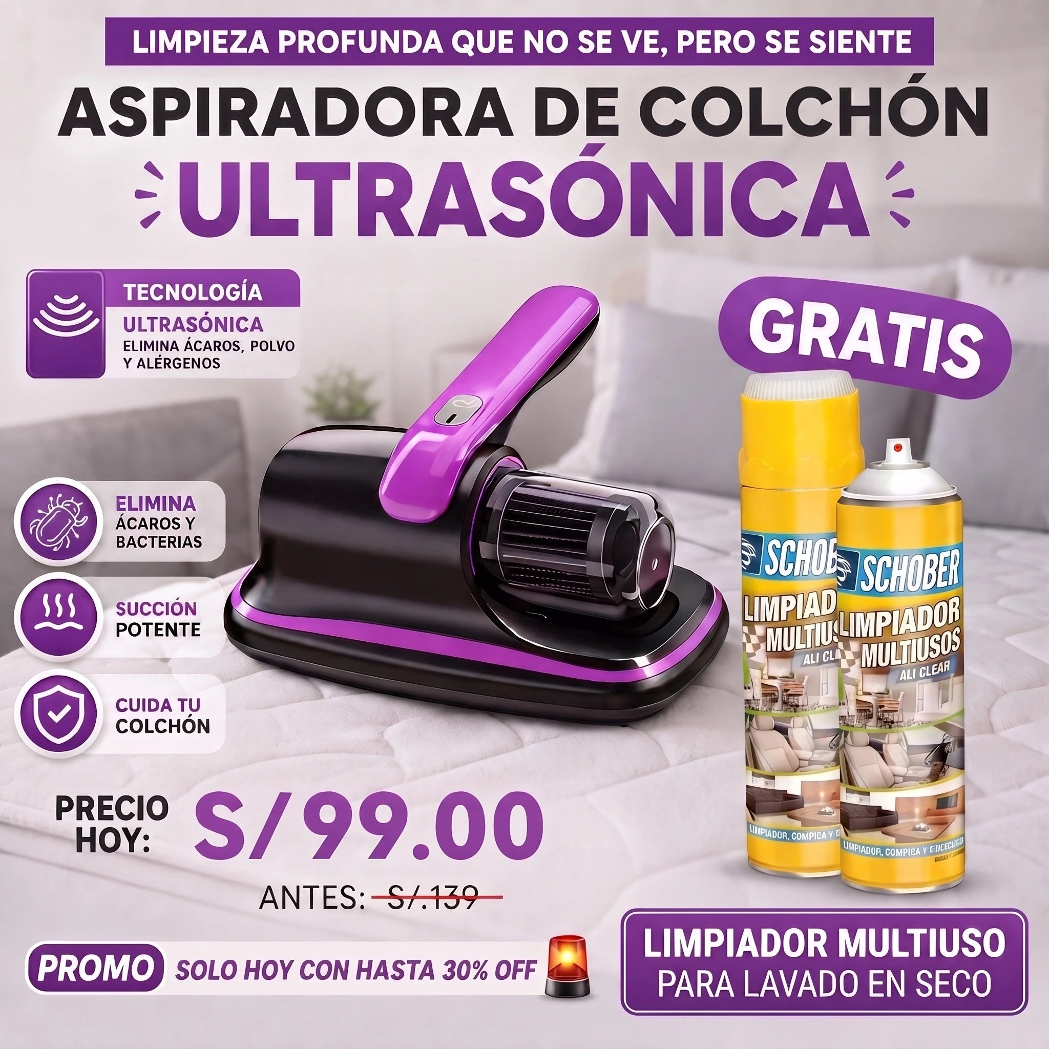 ASPIRADORA DE COLCHON ULTRASONICA